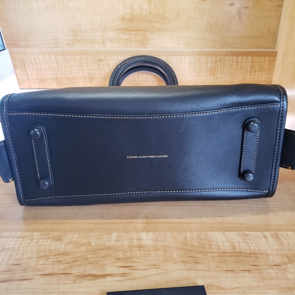 Coach Rogue Glovetanned Leather W/Car Embellishment Black Handbag (F58151) - Picture 11 of 16